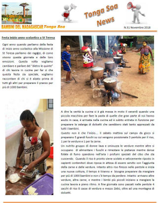 Tonga Soa News n.31 - Novembre 2018